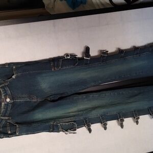 Apollo Jeans Blue Straight Leg with Buckle Accents. Size 9/10.